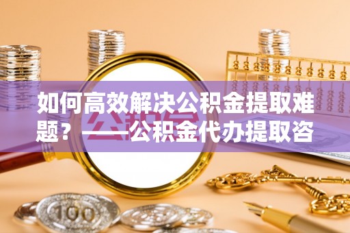河南如何高效解决公积金提取难题？——公积金代办提取咨询服务全解析