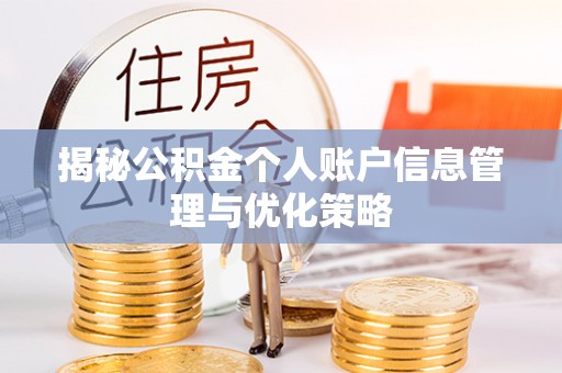 河南揭秘公积金个人账户信息管理与优化策略
