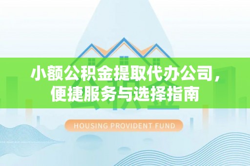 河南小额公积金提取代办公司，便捷服务与选择指南