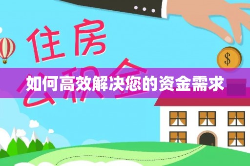 河南如何高效解决您的资金需求